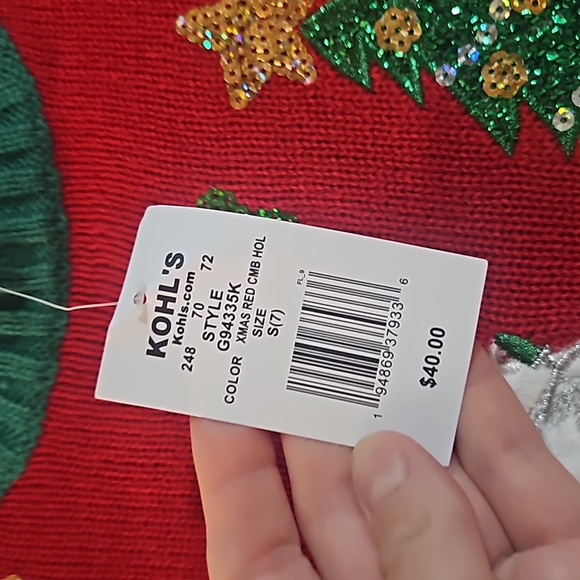 33 DEGREES CHRISTMAS HOLIDAY SWEATER: NEW WITH TAGS: SIZE S (7) - Picture 4 of 7